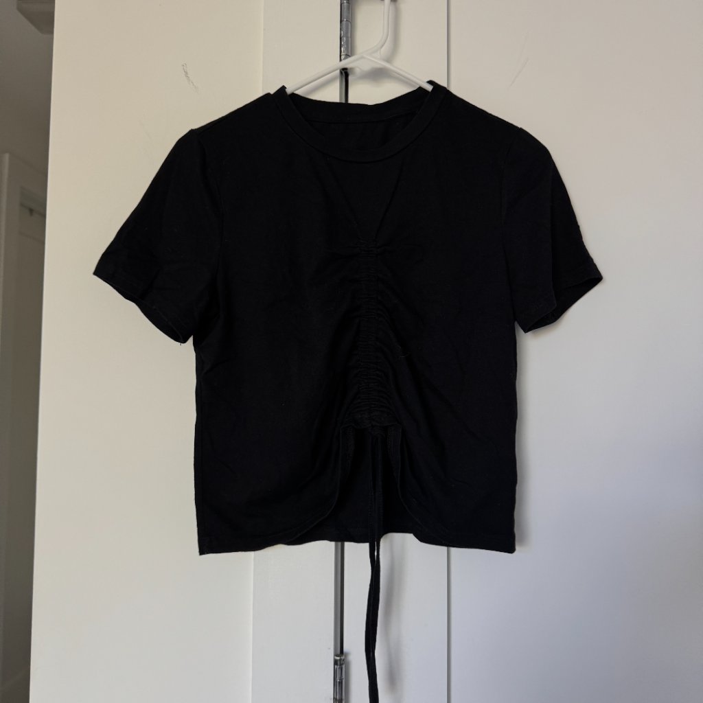 Ruched Drawstring Front Top